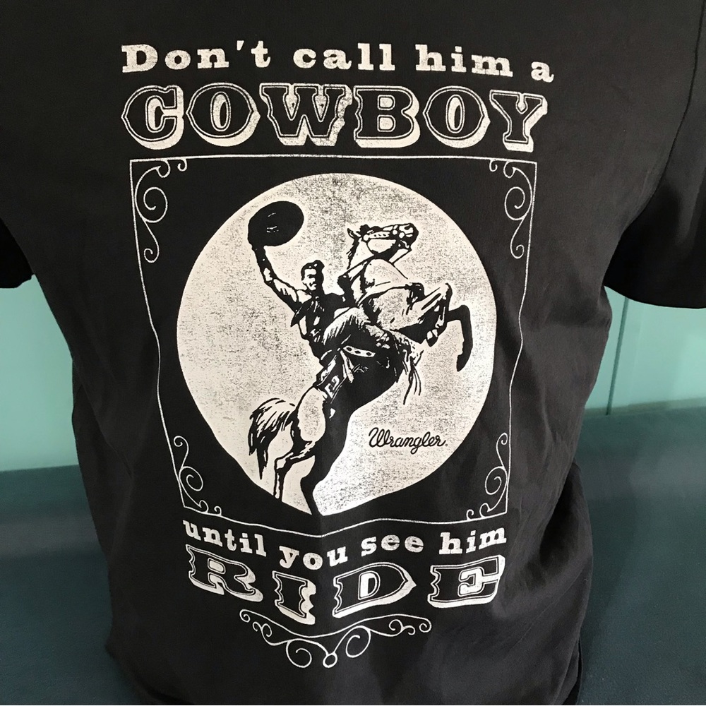 Wrangler Black Graphic 'Don't Call Him a Cowboy' Short Sleeve Tee